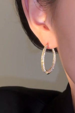 Lightweight Crossed Fish Tail Drop Earrings with Zircon Inlay for Women - Elegant High-End Fashion Accessories