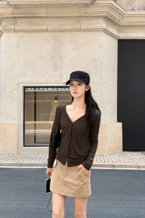 Lightweight Double-Breasted Tencel Wool Knitted Cardigan for Women - Stylish Layering Essential