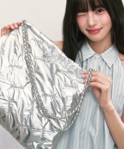 Lightweight Luxury Letter Embroidery Diamond Check Chain Bag for Women - 2025 High-End Commuting Tote