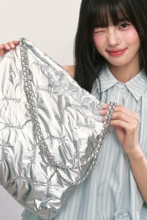 Lightweight Luxury Letter Embroidery Diamond Check Chain Bag for Women - 2025 High-End Commuting Tote