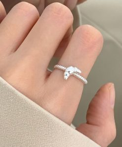 Lightweight Luxury Plain Open Ring for Women - Versatile High-End INS Style, Non-Fading Design, Trendy Fashion Accessory