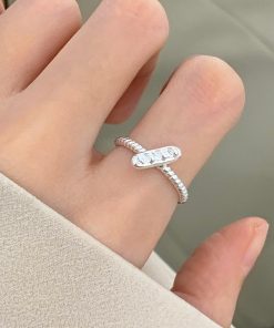 Lightweight Luxury Plain Open Ring for Women - Versatile High-End INS Style, Non-Fading Design, Trendy Fashion Accessory