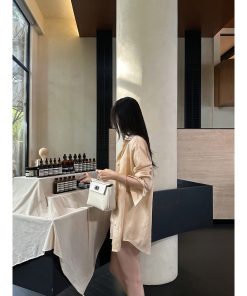 Lightweight Minimalist Tencel Linen Long Sleeve Shirt and Shorts Set for Women - Casual Summer Outfit, Chic 90s Style