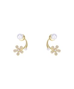 Lightweight Pearl Flower Stud Earrings for Women, 2025 Trendy Luxury Design, Exquisite Niche Ear Accessories