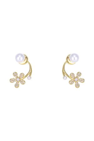 Lightweight Pearl Flower Stud Earrings for Women, 2025 Trendy Luxury Design, Exquisite Niche Ear Accessories