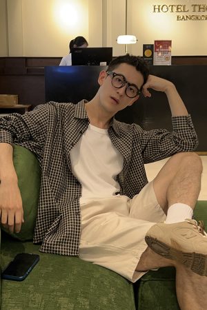Lightweight Plaid Long Sleeve Shirt for Men - Summer Vacation Sun Protection Casual Beachwear, Versatile Style