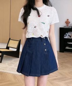 Lightweight Sheer T-Shirt and Slimming Skirt Pants Set - Trendy Summer Outfit for 2025, Perfect for Y2K and Casual Chic Styles