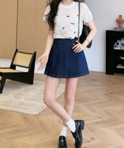 Lightweight Sheer T-Shirt and Slimming Skirt Pants Set - Trendy Summer Outfit for 2025, Perfect for Y2K and Casual Chic Styles