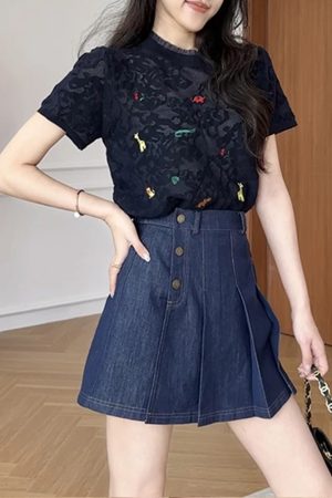 Lightweight Sheer T-Shirt and Slimming Skirt Pants Set - Trendy Summer Outfit for 2025, Perfect for Y2K and Casual Chic Styles