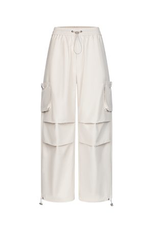 Lightweight Summer Cargo Pants with 3D Pockets - Basic Silhouette, Casual Style, Perfect for Everyday Wear