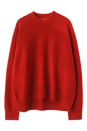 Lightweight U-Neck Oversized Women's Thick All-Wool Sweater - Cozy Fall Knitwear for Casual Style