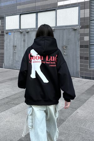 Lightweight Vintage American-Style Hooded Sweatshirt for Men & Women, Trendy Spring & Autumn Couple's Sweatshirt