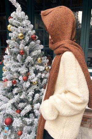 Limited Edition Hooded Scarf - Christmas Design, Cozy Warmth, Festive Winter Fashion, Perfect for Holiday Style