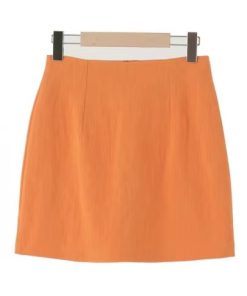 Linen Half Skirt in Lake Green - Oil Pastel Color, Korean Style, Trendy Women's Fashion, Perfect for Spring and Summer