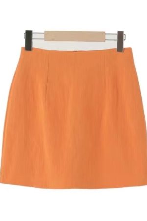Linen Half Skirt in Lake Green - Oil Pastel Color, Korean Style, Trendy Women's Fashion, Perfect for Spring and Summer