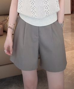 Linen Hollow Jacquard Vest with Solid Color Minimalist Casual Shorts & Pants - Summer 2025 Essential Outfit for Effortless Style