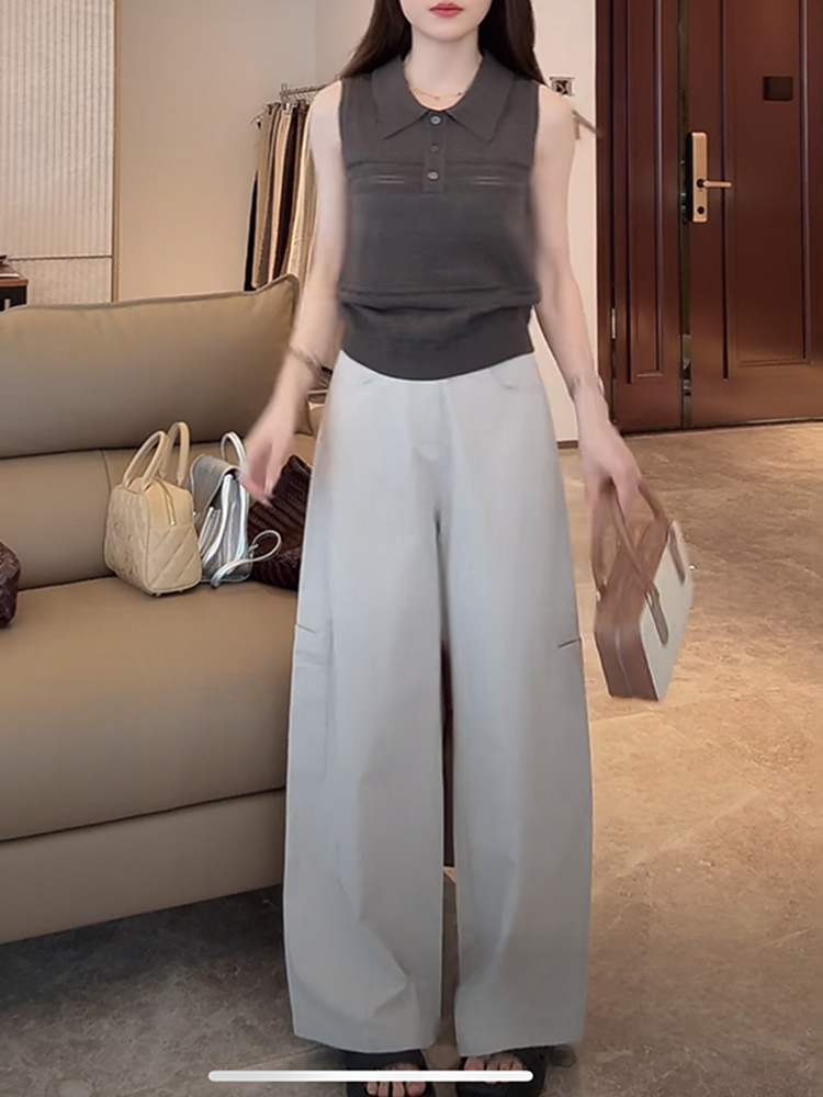 Linen Hollow Jacquard Vest with Solid Color Minimalist Casual Shorts & Pants - Summer 2025 Essential Outfit for Effortless Style