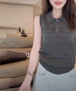 Linen Hollow Jacquard Vest with Solid Color Minimalist Casual Shorts & Pants - Summer 2025 Essential Outfit for Effortless Style