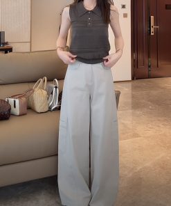 Linen Hollow Jacquard Vest with Solid Color Minimalist Casual Shorts & Pants - Summer 2025 Essential Outfit for Effortless Style