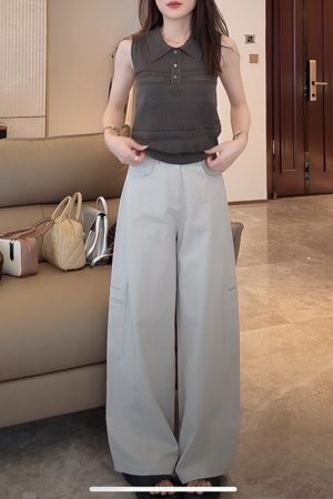 Linen Hollow Jacquard Vest with Solid Color Minimalist Casual Shorts & Pants - Summer 2025 Essential Outfit for Effortless Style