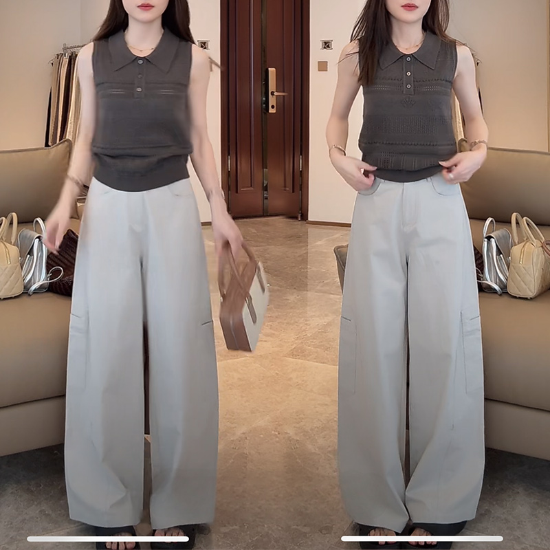 Linen Hollow Jacquard Vest with Solid Color Minimalist Casual Shorts & Pants - Summer 2025 Essential Outfit for Effortless Style