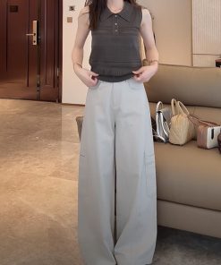 Linen Hollow Jacquard Vest with Solid Color Minimalist Casual Shorts & Pants - Summer 2025 Essential Outfit for Effortless Style