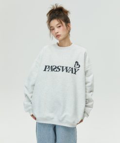 Little Heart Crew Neck Pullover Sweatshirt - Hoodless Loose Fleece Top for Couples - Spring Autumn Style, Casual Fashion