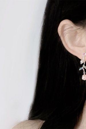 Long Floral Tassel Earrings for Women - Sweet Dripping Glaze Design - Exquisite Summer Style