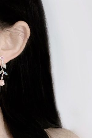 Long Floral Tassel Earrings for Women - Sweet Dripping Glaze Design - Exquisite Summer Style