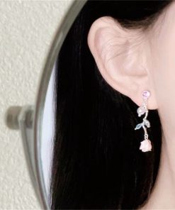 Long Floral Tassel Earrings for Women - Sweet Dripping Glaze Design - Exquisite Summer Style