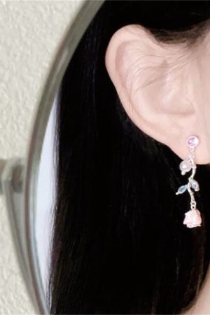 Long Floral Tassel Earrings for Women - Sweet Dripping Glaze Design - Exquisite Summer Style