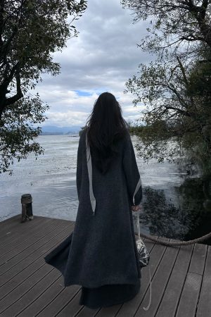 Long Knitted Rattan Coat in Two Colors - Alpaca Mohair 900g for Spring Summer - Chic Layering Piece