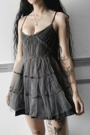 Long Skirt Whimsigothic, Maxi Skirt Whimsigoth - Goth Strap Patchwork Mini Dress