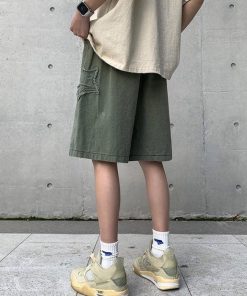 Long Sleeve Outfits Summer, autumn outfit inspiration collage - Drawstring Star Embroidered Shorts