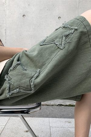 Long Sleeve Outfits Summer, autumn outfit inspiration collage - Drawstring Star Embroidered Shorts