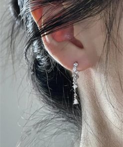 Long Tassel Shiny Earrings for Women - Unique Design, Light Luxury Ear Accessories, High-End Feel, Statement Studs