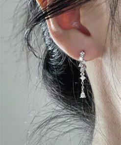 Long Tassel Shiny Earrings for Women - Unique Design, Light Luxury Ear Accessories, High-End Feel, Statement Studs