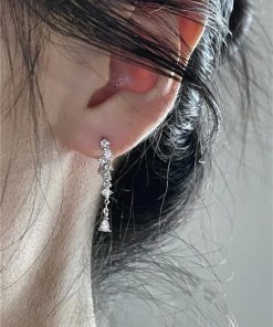 Long Tassel Shiny Earrings for Women - Unique Design, Light Luxury Ear Accessories, High-End Feel, Statement Studs