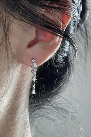 Long Tassel Shiny Earrings for Women - Unique Design, Light Luxury Ear Accessories, High-End Feel, Statement Studs