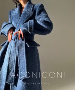 Long Textured Silhouette Suit Coat - High-Quality Woolen Overcoat for Stylish Layering - Perfect for 90s and Y2K Fashion Lovers