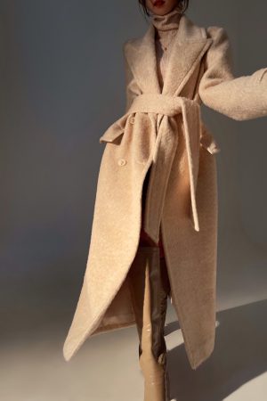 Long Textured Silhouette Suit Coat - High-Quality Woolen Overcoat for Stylish Layering - Perfect for 90s and Y2K Fashion Lovers