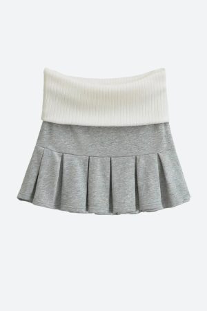 Looks Chic, Korean Shirt - Cropped Hoodie & Mini Skirt Two Piece Set