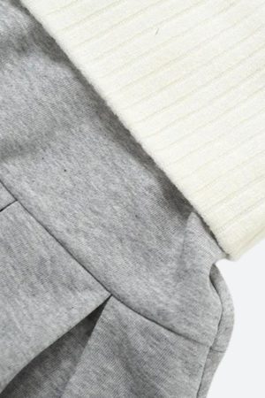 Looks Chic, Korean Shirt - Cropped Hoodie & Mini Skirt Two Piece Set