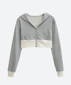 Looks Chic, Korean Shirt - Cropped Hoodie & Mini Skirt Two Piece Set