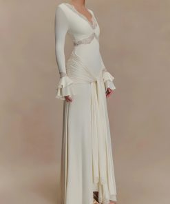 Looks Country, Artcore Style - Tie Front Draped Maxi Dress