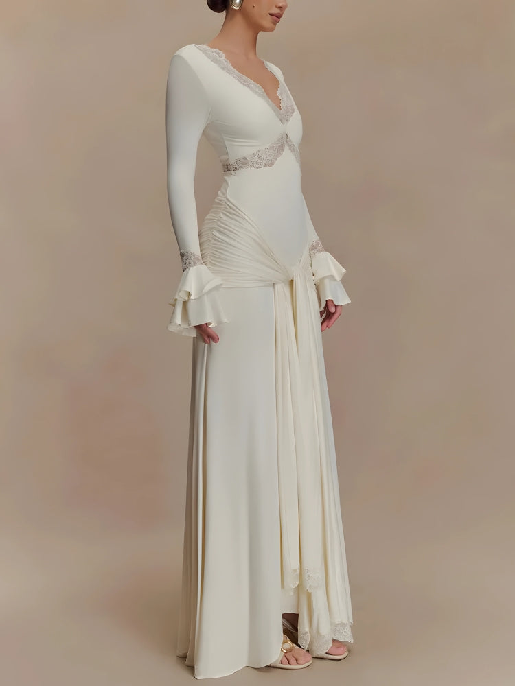 Looks Country, Artcore Style - Tie Front Draped Maxi Dress Looks Country, Artcore Style - Tie Front Draped Maxi Dress