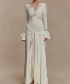 Looks Country, Artcore Style - Tie Front Draped Maxi Dress