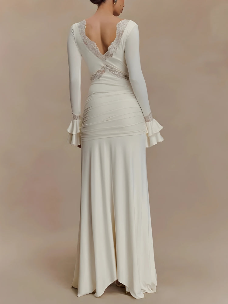 Looks Country, Artcore Style - Tie Front Draped Maxi Dress Looks Country, Artcore Style - Tie Front Draped Maxi Dress