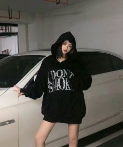 Looks Para Faculdade, Fashion For Girls - I Don't Smoke Rhinestone Hoodie
