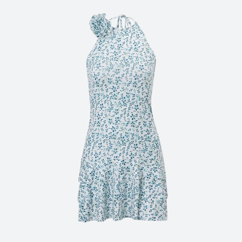 Looks Party, Teen Fashion Outfits - Cottagecore Floral Ruffled Mini Dress
